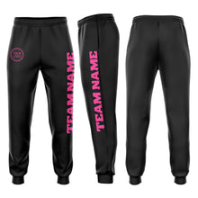 Load image into Gallery viewer, Custom Black Pink Fleece Jogger Sweatpants