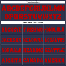 Load image into Gallery viewer, Custom Navy Red Fleece Jogger Sweatpants