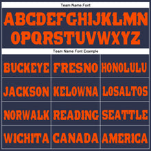 Load image into Gallery viewer, Custom Navy Orange Fleece Jogger Sweatpants