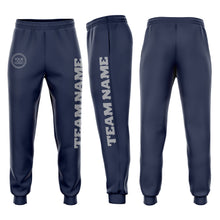 Load image into Gallery viewer, Custom Navy Gray Fleece Jogger Sweatpants