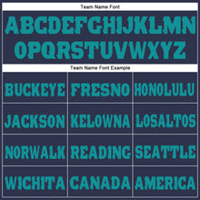 Load image into Gallery viewer, Custom Navy Aqua Fleece Jogger Sweatpants