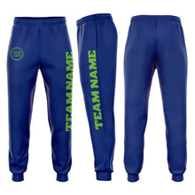 Load image into Gallery viewer, Custom Royal Neon Green Fleece Jogger Sweatpants