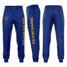 Load image into Gallery viewer, Custom Royal Old Gold Fleece Jogger Sweatpants