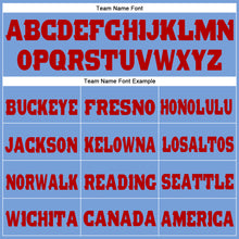 Load image into Gallery viewer, Custom Light Blue Red Fleece Jogger Sweatpants