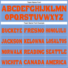 Load image into Gallery viewer, Custom Light Blue Orange Fleece Jogger Sweatpants