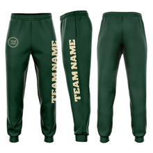 Load image into Gallery viewer, Custom Green Cream Fleece Jogger Sweatpants