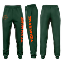 Load image into Gallery viewer, Custom Green Orange Fleece Jogger Sweatpants