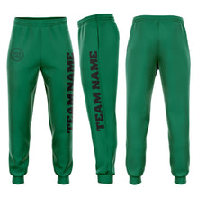 Load image into Gallery viewer, Custom Kelly Green Black Fleece Jogger Sweatpants