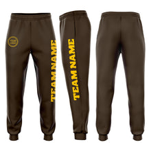 Load image into Gallery viewer, Custom Brown Gold Fleece Jogger Sweatpants