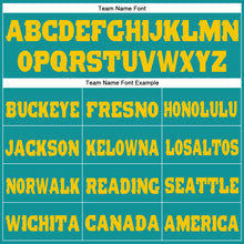 Load image into Gallery viewer, Custom Aqua Gold Fleece Jogger Sweatpants