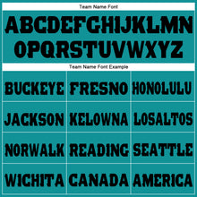 Load image into Gallery viewer, Custom Aqua Black Fleece Jogger Sweatpants