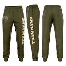 Load image into Gallery viewer, Custom Olive Cream Fleece Salute To Service Jogger Sweatpants