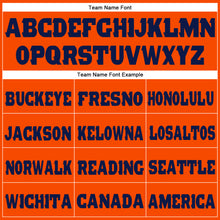 Load image into Gallery viewer, Custom Orange Navy Fleece Jogger Sweatpants