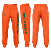 Load image into Gallery viewer, Custom Orange Kelly Green Fleece Jogger Sweatpants