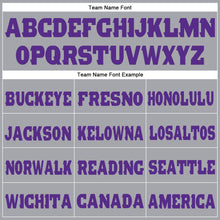 Load image into Gallery viewer, Custom Gray Purple Fleece Jogger Sweatpants