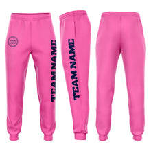 Load image into Gallery viewer, Custom Pink Navy Fleece Jogger Sweatpants