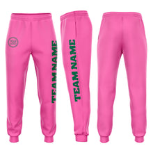 Load image into Gallery viewer, Custom Pink Kelly Green Fleece Jogger Sweatpants
