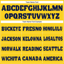 Load image into Gallery viewer, Custom Gold Navy Fleece Jogger Sweatpants