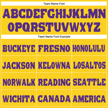 Load image into Gallery viewer, Custom Gold Purple Fleece Jogger Sweatpants