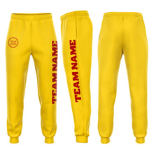 Load image into Gallery viewer, Custom Gold Red Fleece Jogger Sweatpants