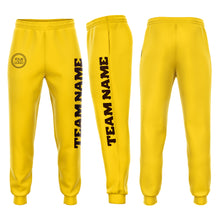 Load image into Gallery viewer, Custom Gold Brown Fleece Jogger Sweatpants