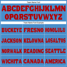 Load image into Gallery viewer, Custom Powder Blue Red Fleece Jogger Sweatpants