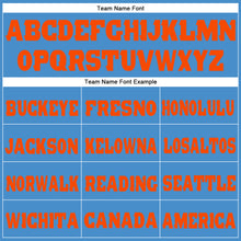 Load image into Gallery viewer, Custom Powder Blue Orange Fleece Jogger Sweatpants