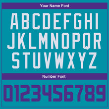 Load image into Gallery viewer, Custom Teal Purple-White Authentic Throwback Basketball Jersey