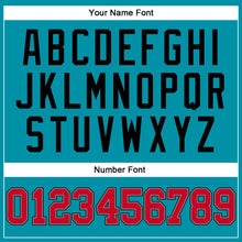 Load image into Gallery viewer, Custom Teal Red-Black Authentic Throwback Basketball Jersey