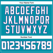 Load image into Gallery viewer, Custom Teal White-Purple Authentic Throwback Basketball Jersey