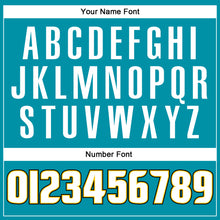 Load image into Gallery viewer, Custom Teal White-Gold Authentic Throwback Basketball Jersey