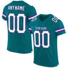 Load image into Gallery viewer, Custom Teal White-Purple Mesh Authentic Football Jersey