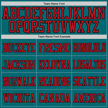 Load image into Gallery viewer, Custom Teal Red-Black Mesh Authentic Football Jersey