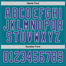 Load image into Gallery viewer, Custom Teal Purple-White Hockey Jersey