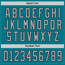 Load image into Gallery viewer, Custom Teal Gray-Black Hockey Jersey