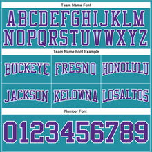 Load image into Gallery viewer, Custom Stitched Teal Purple-White Football Pullover Sweatshirt Hoodie