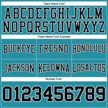 Load image into Gallery viewer, Custom Stitched Teal Black-White Football Pullover Sweatshirt Hoodie
