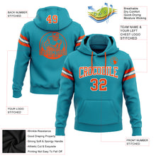 Load image into Gallery viewer, Custom Stitched Teal Orange-White Football Pullover Sweatshirt Hoodie