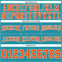 Load image into Gallery viewer, Custom Stitched Teal Orange-White Football Pullover Sweatshirt Hoodie