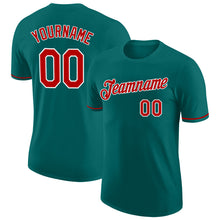 Load image into Gallery viewer, Custom Teal Red-White Performance T-Shirt