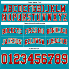 Load image into Gallery viewer, Custom Teal Red-Cream Authentic Throwback Basketball Shorts