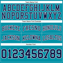 Load image into Gallery viewer, Custom Teal Navy-White Authentic Throwback Basketball Shorts