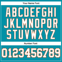 Load image into Gallery viewer, Custom Teal White-Orange Authentic Throwback Basketball Jersey