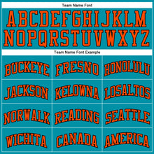 Load image into Gallery viewer, Custom Teal Orange-Black Authentic Throwback Basketball Jersey