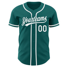 Load image into Gallery viewer, Custom Teal White Authentic Baseball Jersey