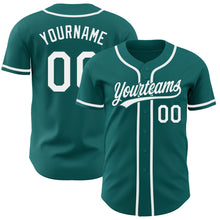 Load image into Gallery viewer, Custom Teal White Authentic Baseball Jersey