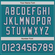 Load image into Gallery viewer, Custom Teal Gray-Navy Authentic Baseball Jersey