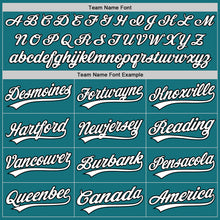 Load image into Gallery viewer, Custom Teal White-Black Authentic Baseball Jersey