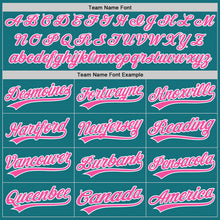 Load image into Gallery viewer, Custom Teal Pink-White Authentic Baseball Jersey