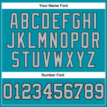 Load image into Gallery viewer, Custom Teal Black Pinstripe Gray Authentic Basketball Jersey